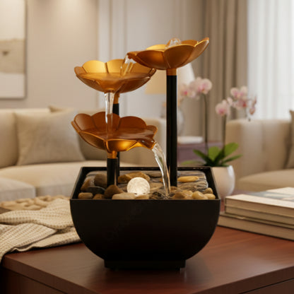 TableTop LED Fountain Decor with Decorative Stones