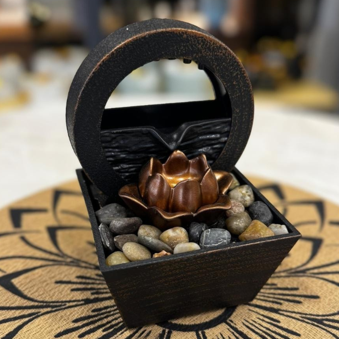 TableTop LED Fountain Decor with Decorative Stones