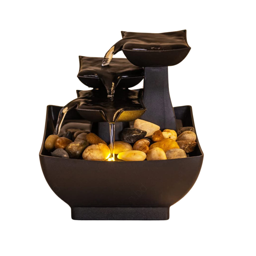 TableTop LED Fountain  Decor with Decorative Stones