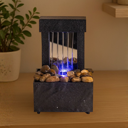 TableTop LED Fountain Decor with Decorative Stones