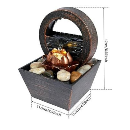 TableTop LED Fountain Decor with Decorative Stones