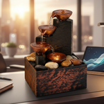 TableTop LED Fountain Decor with Decorative Stones