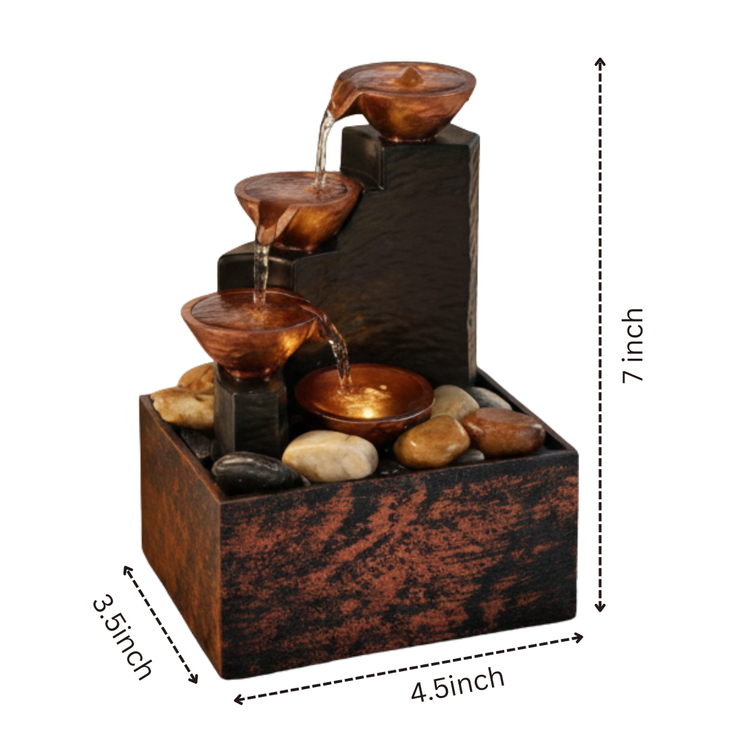 TableTop LED Fountain Decor with Decorative Stones