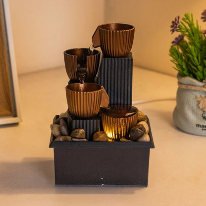 TableTop LED Fountain Decor with Decorative Stones