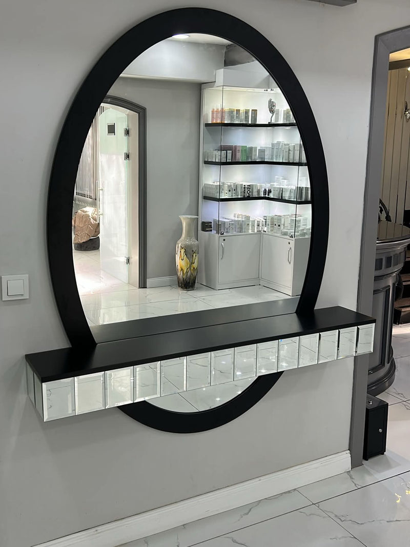 Decorative Oval mirror with shelf