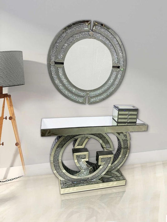 Console table with mirror