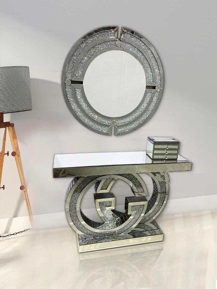 Console table with mirror