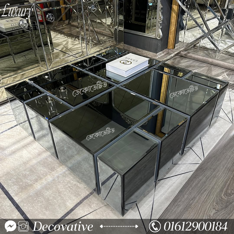 4 Drawer Mirror Center Table