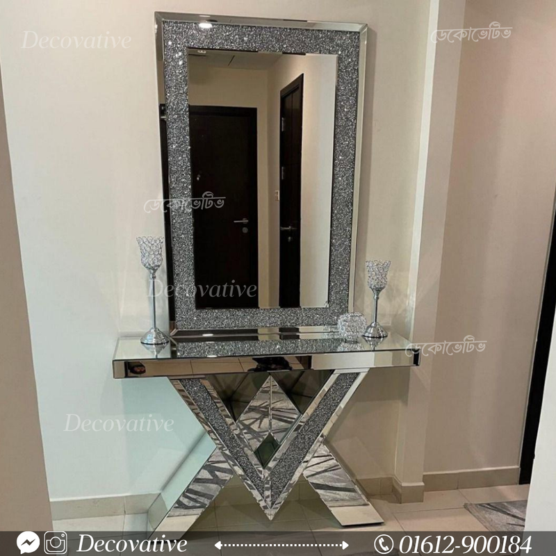 Console table with mirror