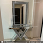 Console table with mirror