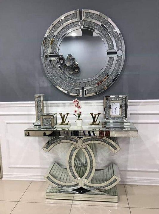 Console table with mirror