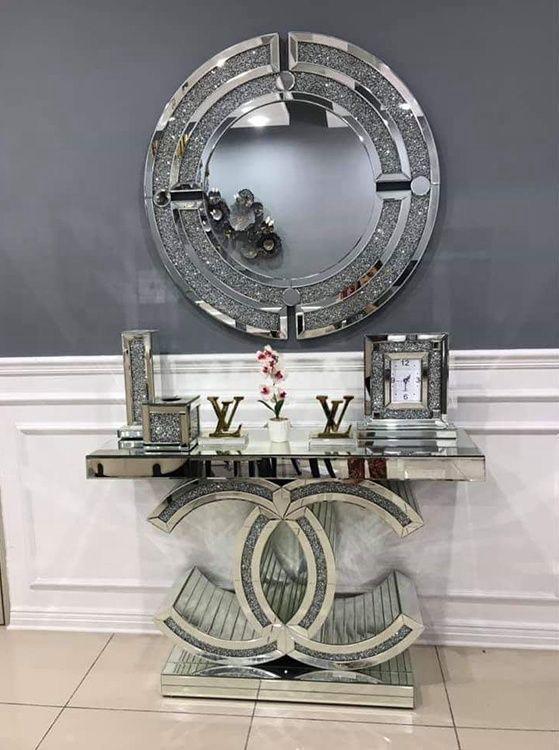 Console table with mirror