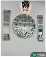 Mirror Wall Clock with Decor