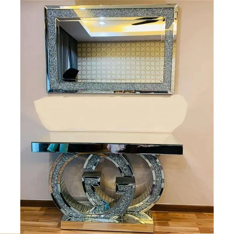 Console table with mirror