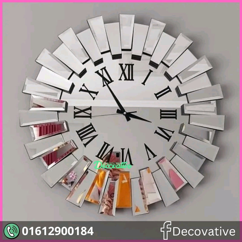 3D Mirror Wall Clock