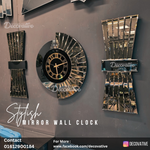 Mirror Wall Clock with Decor