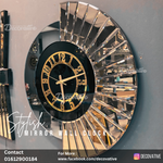 Mirror Wall Clock with Decor