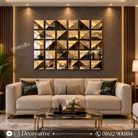 3D Pyramid Design Mirror