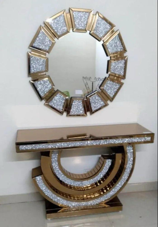Console table with mirror