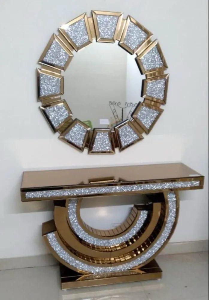 Console table with mirror