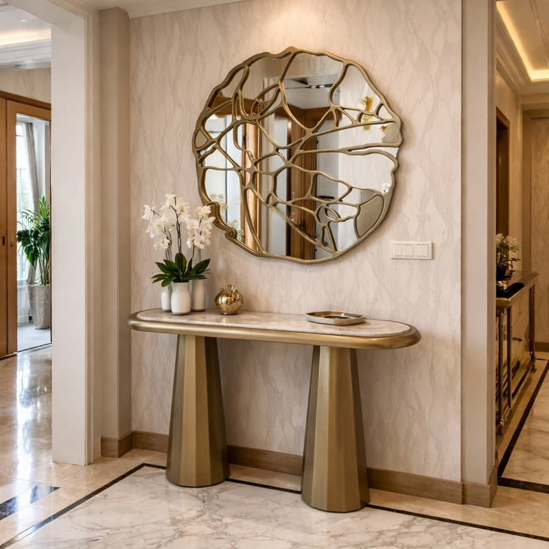 Wooden console with Mirror