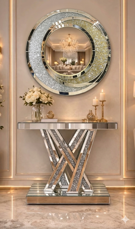 Console table with mirror