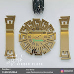 Mirror Wall Clock with Decor